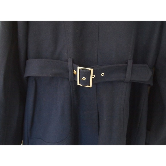 Miss Sixty Double Breasted Belted‎ Pea Coat Navy Blue Size Large - Picture 8 of 10